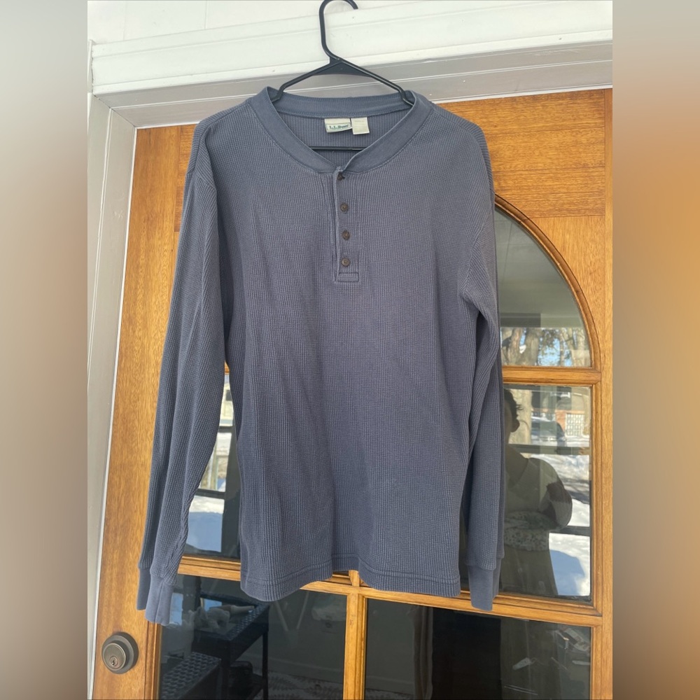 Vintage L.L Bean Men’s Blue Henley Pullover Size Medium